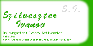 szilveszter ivanov business card